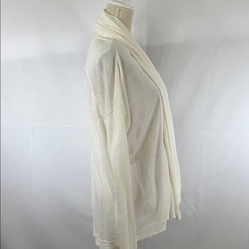 Theory linen & silk off white shawl cardigan - Picture 3 of 8
